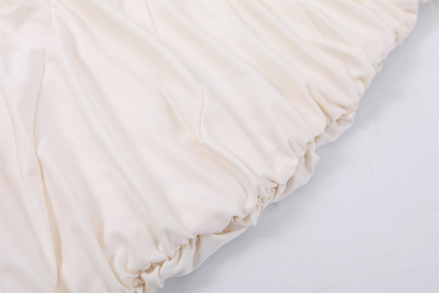 Princess Scarf Tie Floral Details Maxi Dress Elegant Cream Strapless Ruched Evening Wear Long Dress AP6781