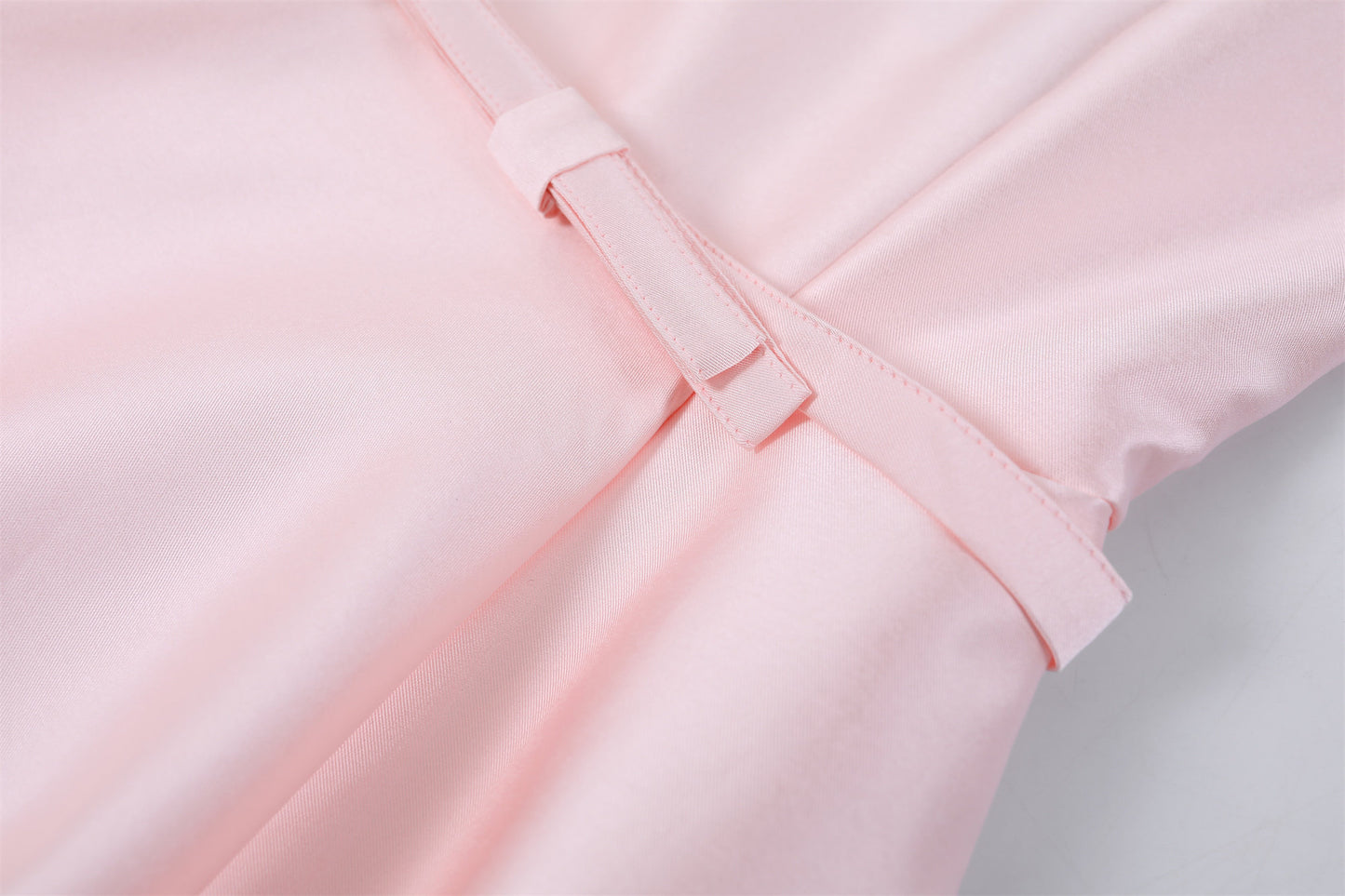 Delicate Bow Waist A-Line Midi Dress Short Sleeve Retro 50s Satin Jewel Neck Long Dress AP6783