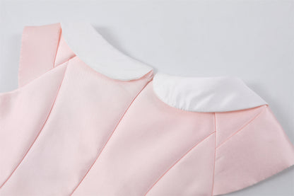 Delicate Bow Waist A-Line Midi Dress Short Sleeve Retro 50s Satin Jewel Neck Long Dress AP6783