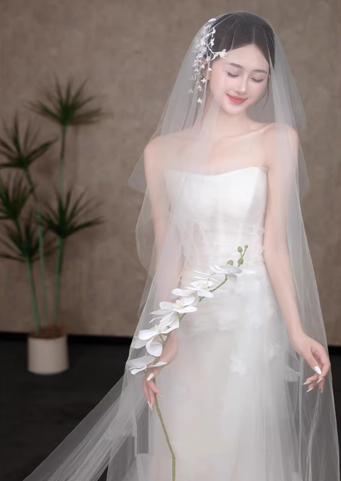 Sweet Strapless A-Line Wedding Dress Ideas Appliques Tulle Bridal Dress AP6919