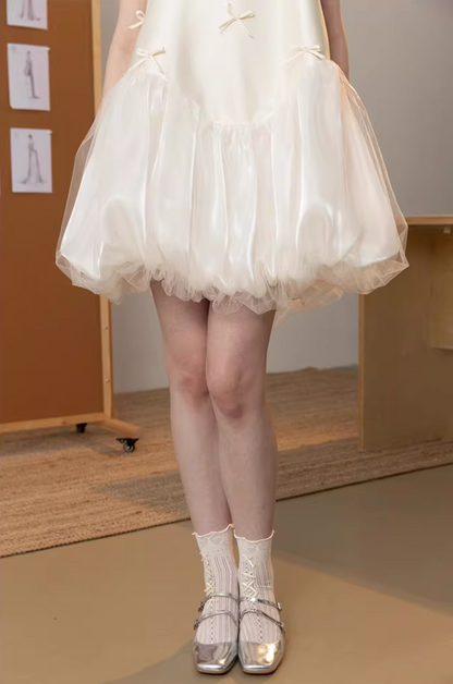 Simple Bows Satin Homecoming Dress Halter Neck Hoco Outfit A-Line Birthday Gowns AP6937