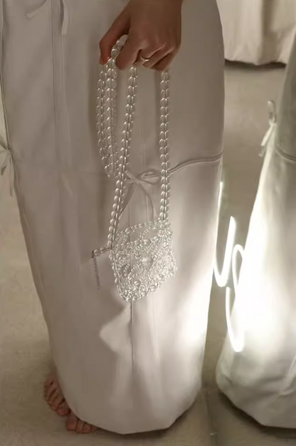 Vogue Strapless Wedding Dress Bows Sheath Slit Bridal Dress AP6947