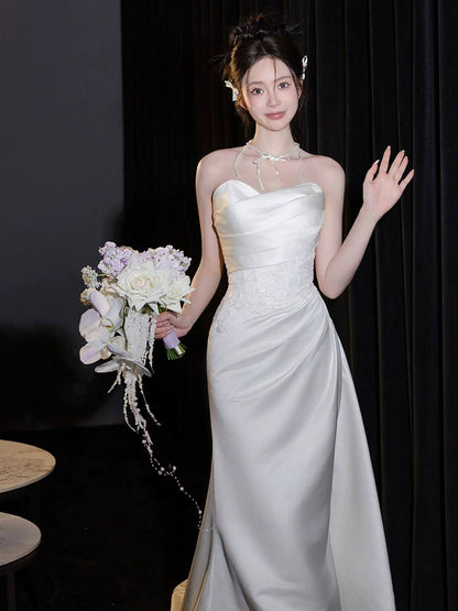 Fascinating Sweetheart Neck Mermaid Wedding Dress Sequins Lace Bodice Bridal Dress AP6971