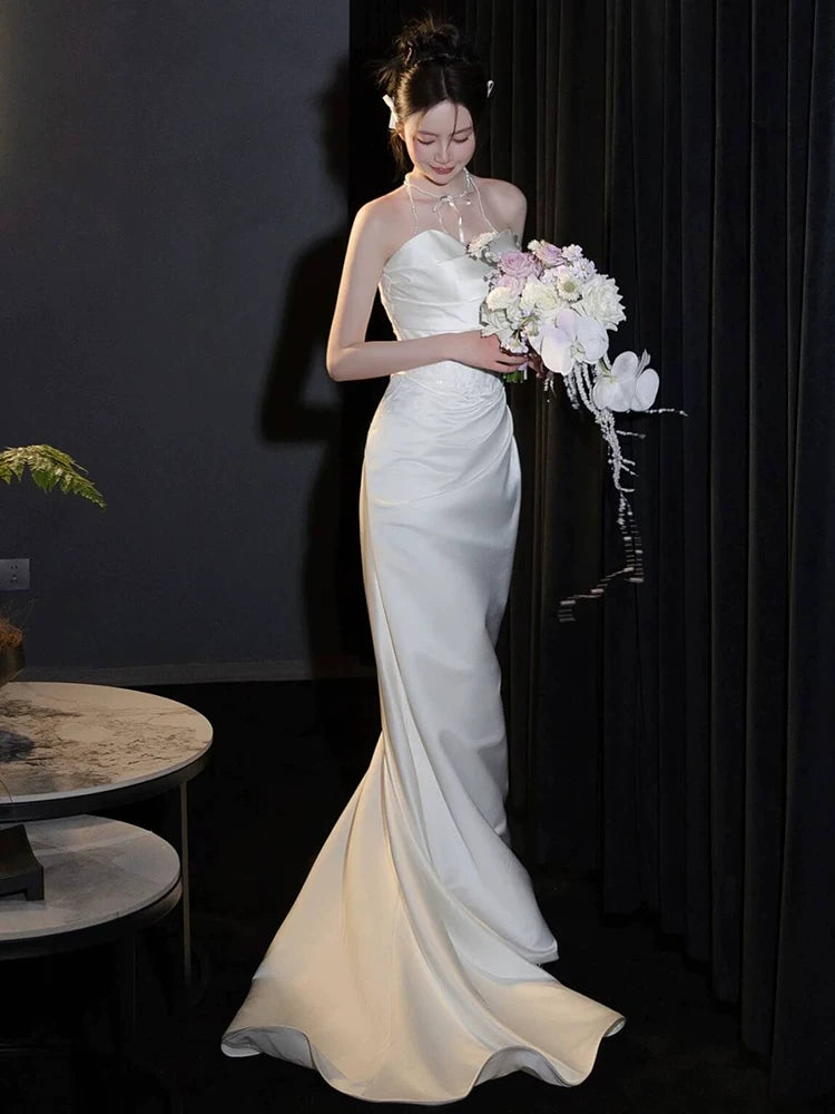Fascinating Sweetheart Neck Mermaid Wedding Dress Sequins Lace Bodice Bridal Dress AP6971