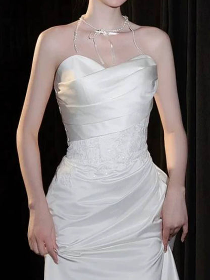 Fascinating Sweetheart Neck Mermaid Wedding Dress Sequins Lace Bodice Bridal Dress AP6971