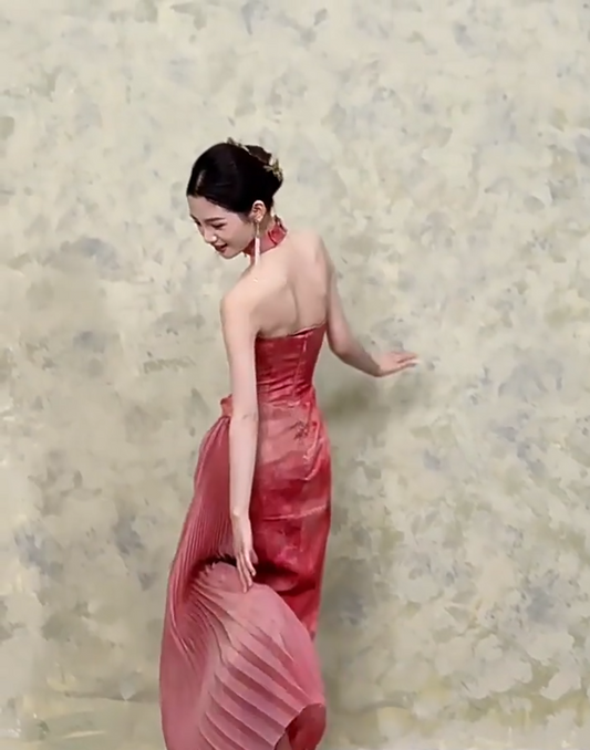 Fashionable Strapless Tulle Jacquard Prom Dress Appliques Sheath Evening Dress AP7100