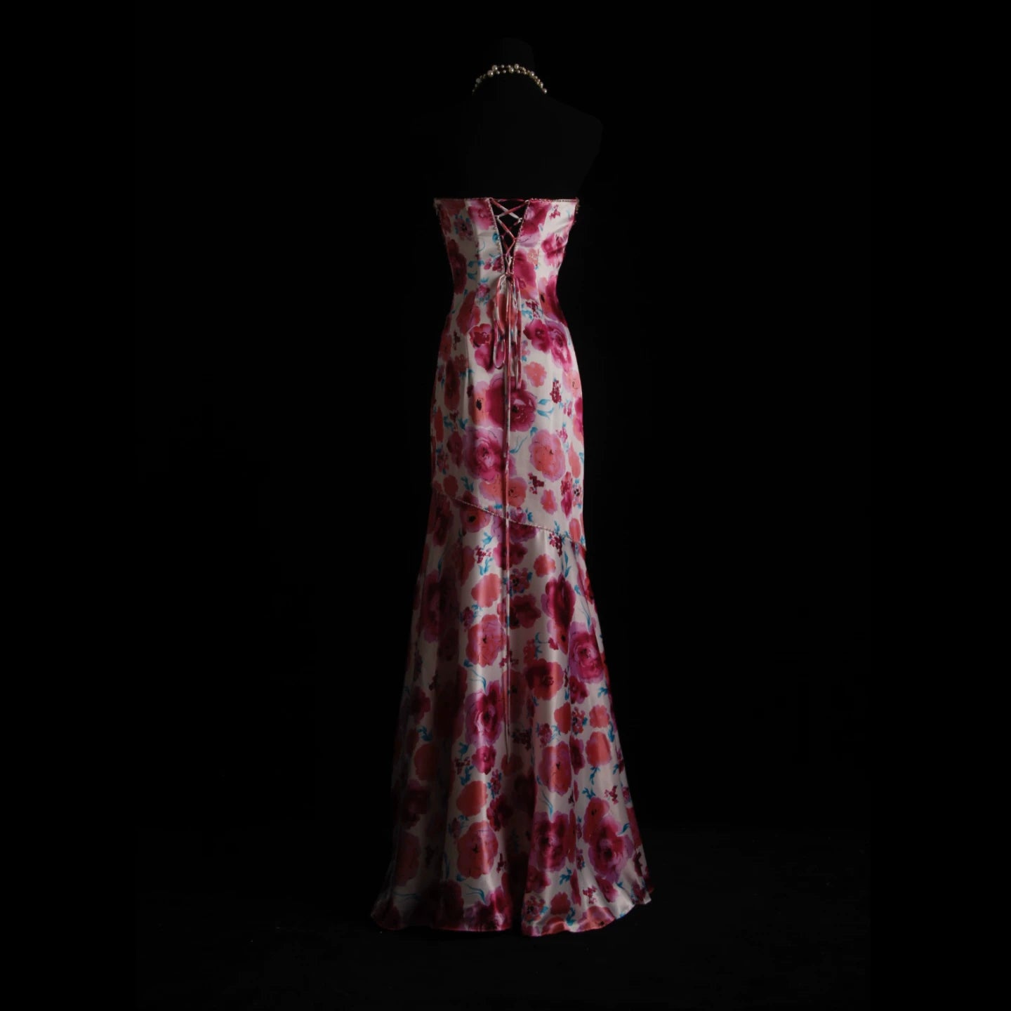 Whimsical Strapless Floral Prom Dress Beaded Mermaid Evening Dress AP7154