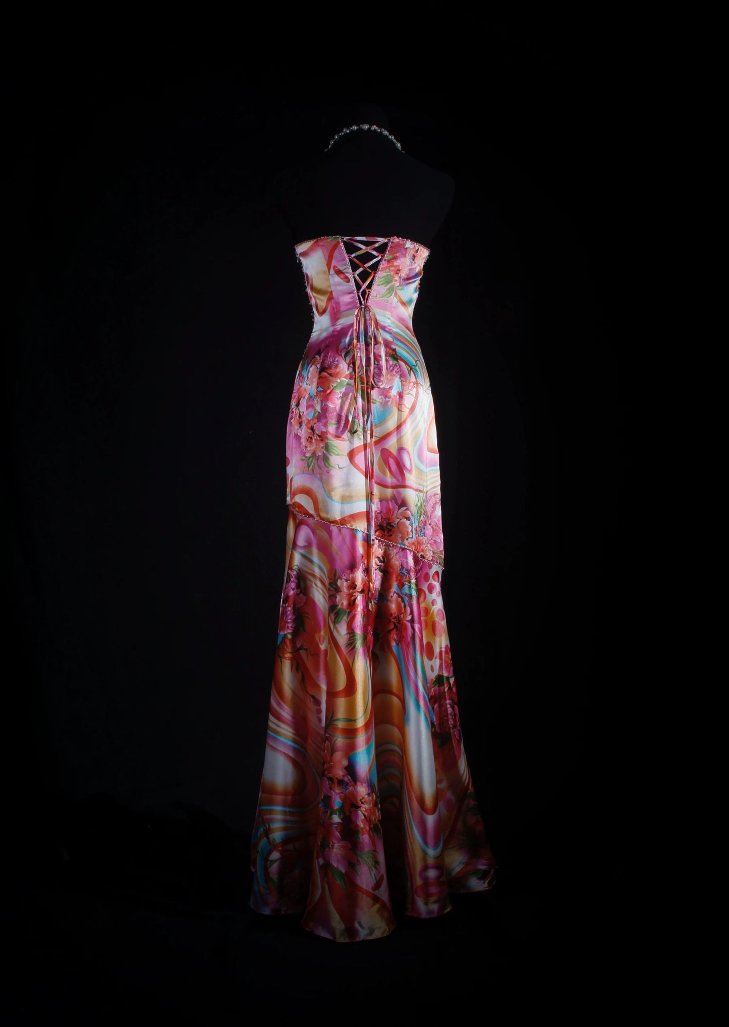 Chic Strapless Floral Prom Dress Beading Crystals Mermaid Evening Dress AP7161