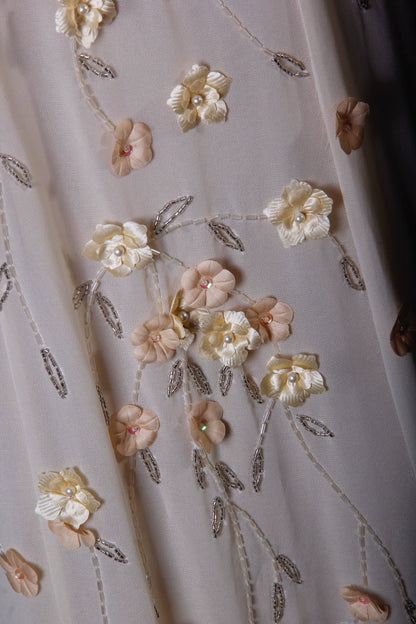 Graceful Spaghetti Strap Apricot Prom Dress Appliques Beads A-Line Evening Dress AP7164