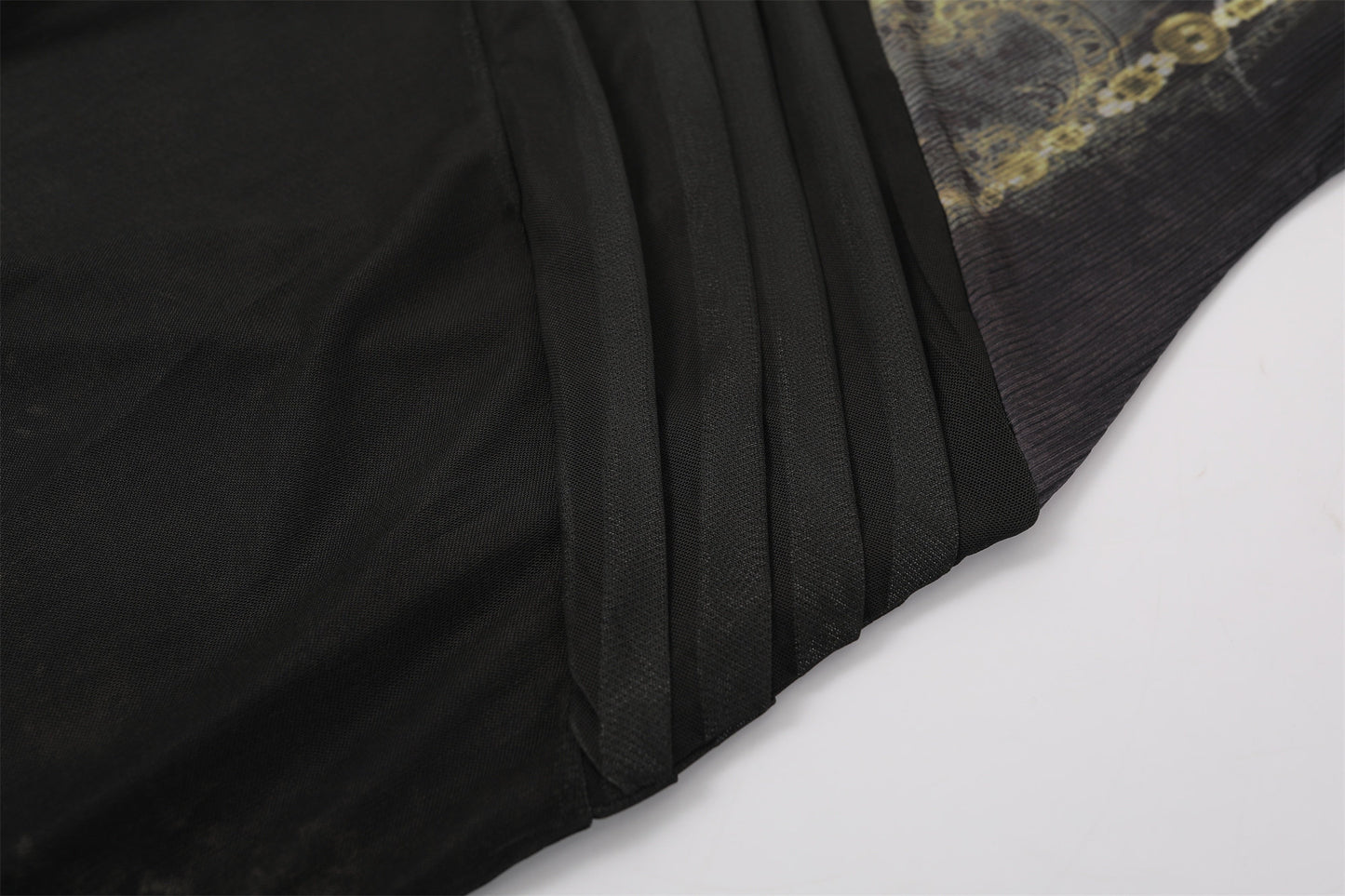 Simple Black Buckle Belt Long Sleeves Mermaid Maxi Dress Elegant Sheer Mesh V-Neck Ruched Waist Long Dress AP7186