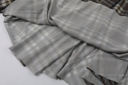 Fitted Long Sleeves Jewel Neck A-Line Maxi Dress Vintage Inspired Plaid Mesh Ruched Waist Long Dress AP7192