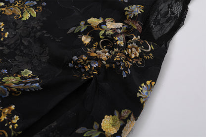 Attractive Spaghetti Straps Side Slit Long Dress Boho Black Sheer Mesh Floral Sheath Maxi Dress AP7195