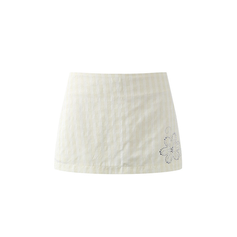 Vogue Tie Bow Eyelet Lace Mini Skirt Elegant Ivory Halter Peplum Top Two Piece Sheath Short Dress AP7197