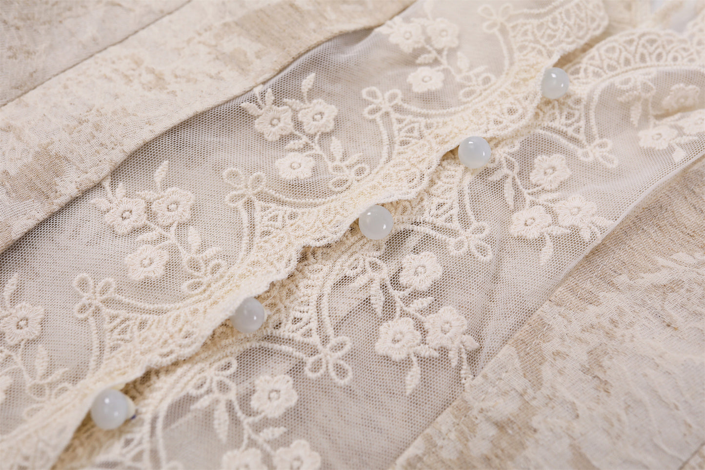 Coquette White Two-Piece Outfit Midi Dress Lace V-Neck Pear Print Pleated Midi Skirt AP7198