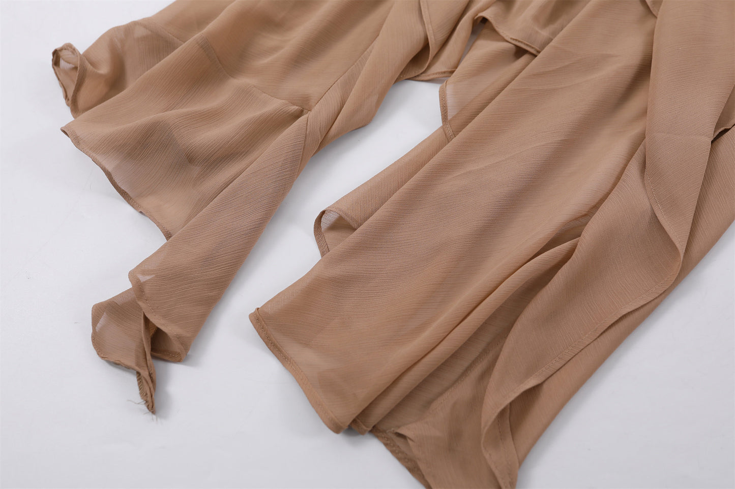 Casual Handkerchief Hem Date Nights A-Line Mini Skirt Boho Beige Sleeveless Chiffon Dress With Cross Leather Belt Short Dress AP7207