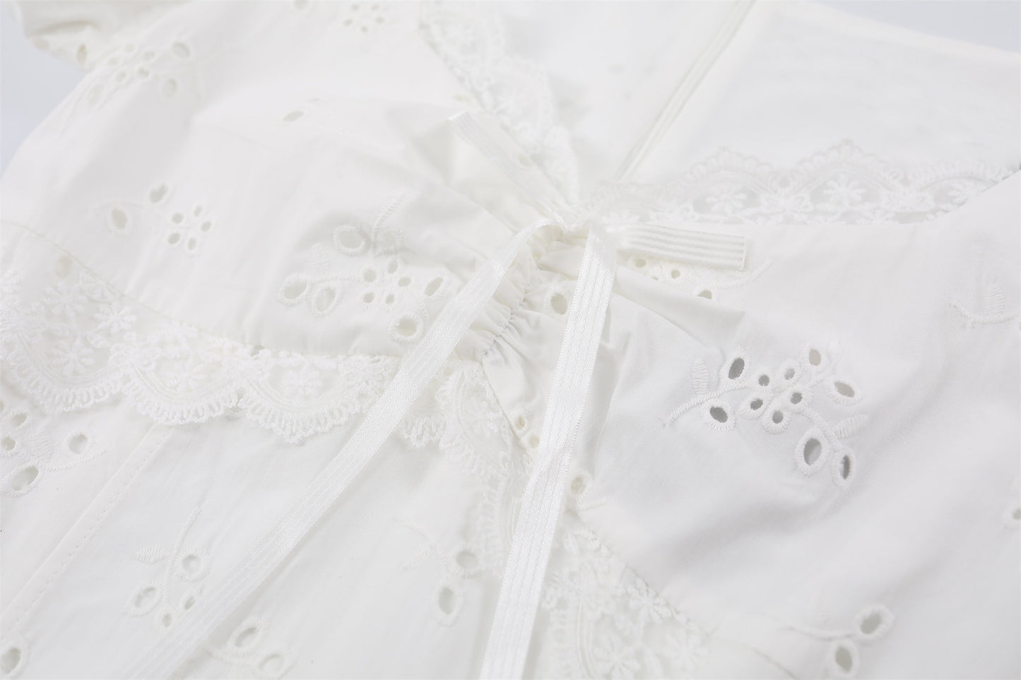 New Tendency Lace Trim Sweetheart Neckline A-Line Mini Skirt Soft Girl White Puff Sleeves Summer Brunch Short Dress AP7210