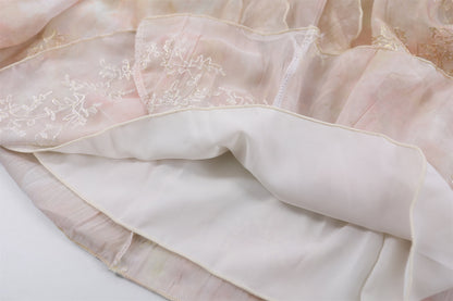 Fairy Tiered Ruffles 3D Floral A-Line Long Dress Romantic Blush Spaghetti Strap Applique Date Nights Maxi Dress AP7212