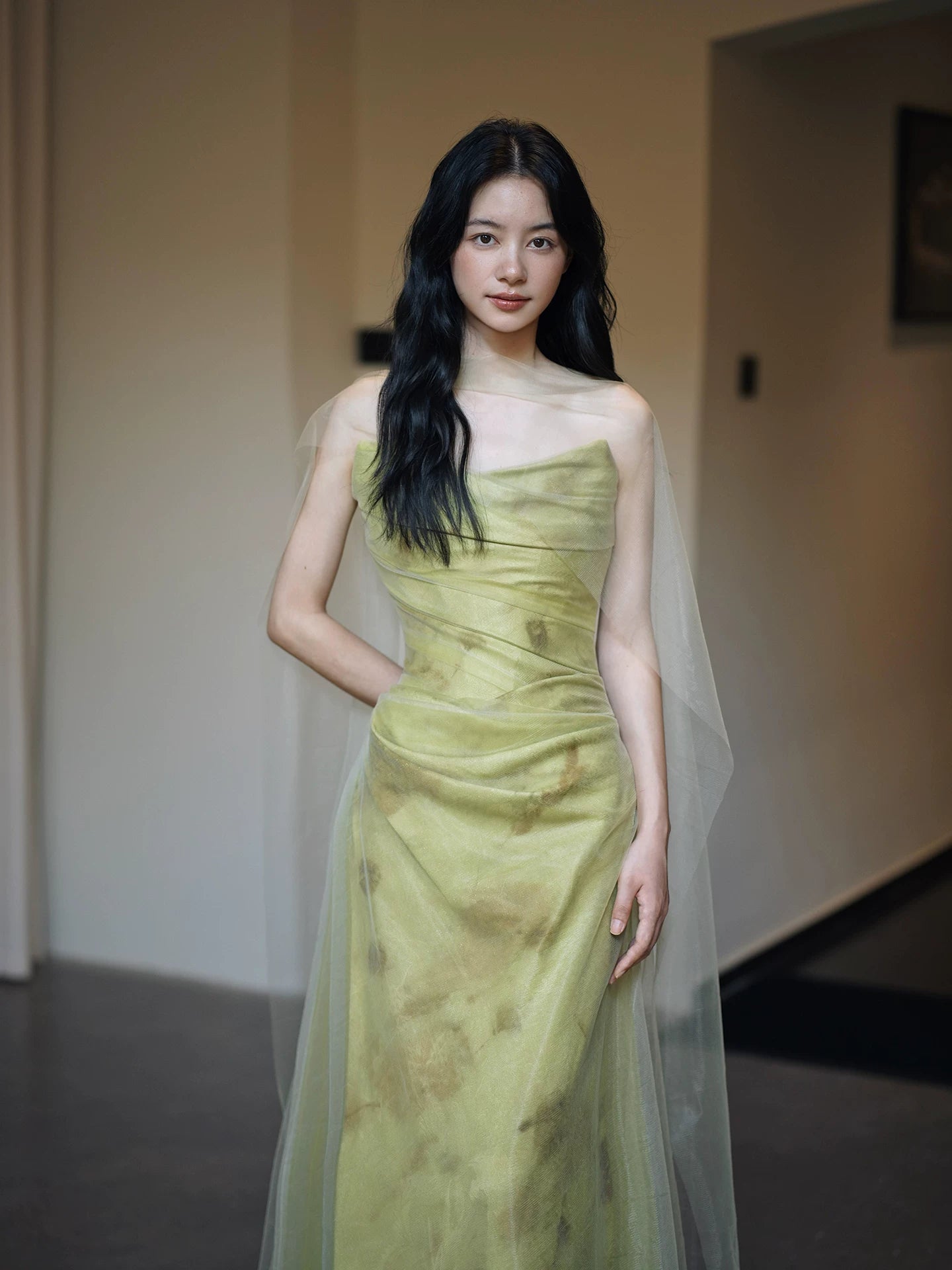 Ethereal Strapless Mermaid Prom Dress Green Evening Dress AP7088
