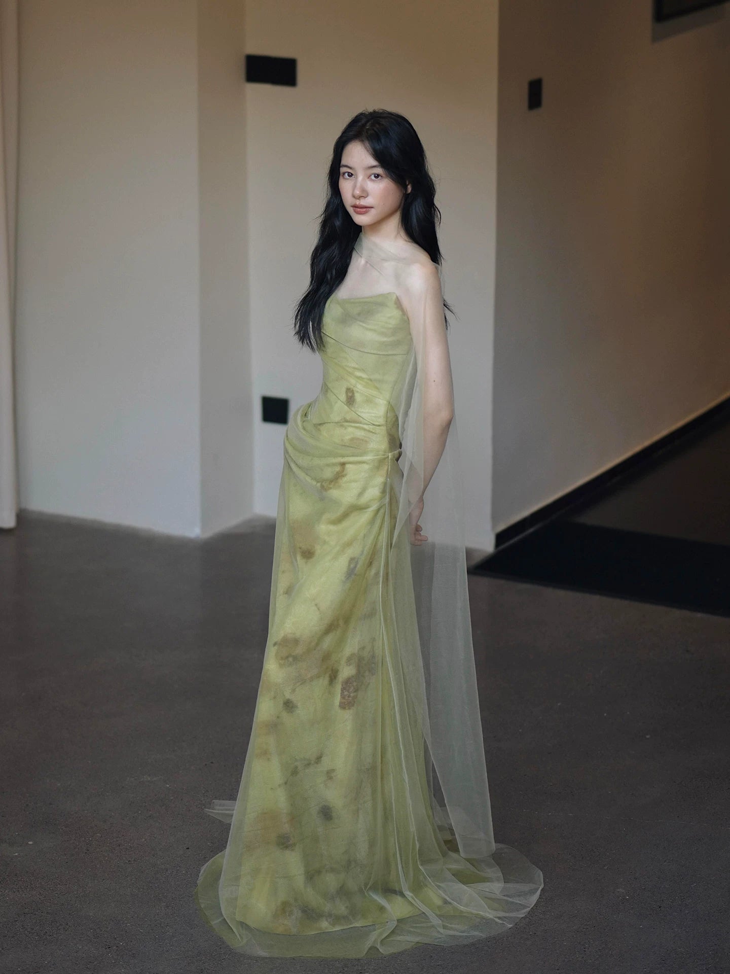 Ethereal Strapless Mermaid Prom Dress Green Evening Dress AP7088