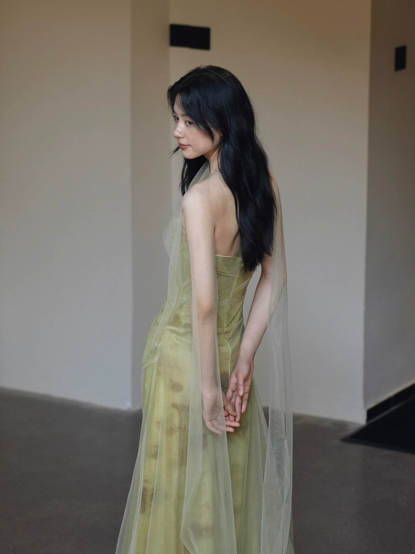 Ethereal Strapless Mermaid Prom Dress Green Evening Dress AP7088