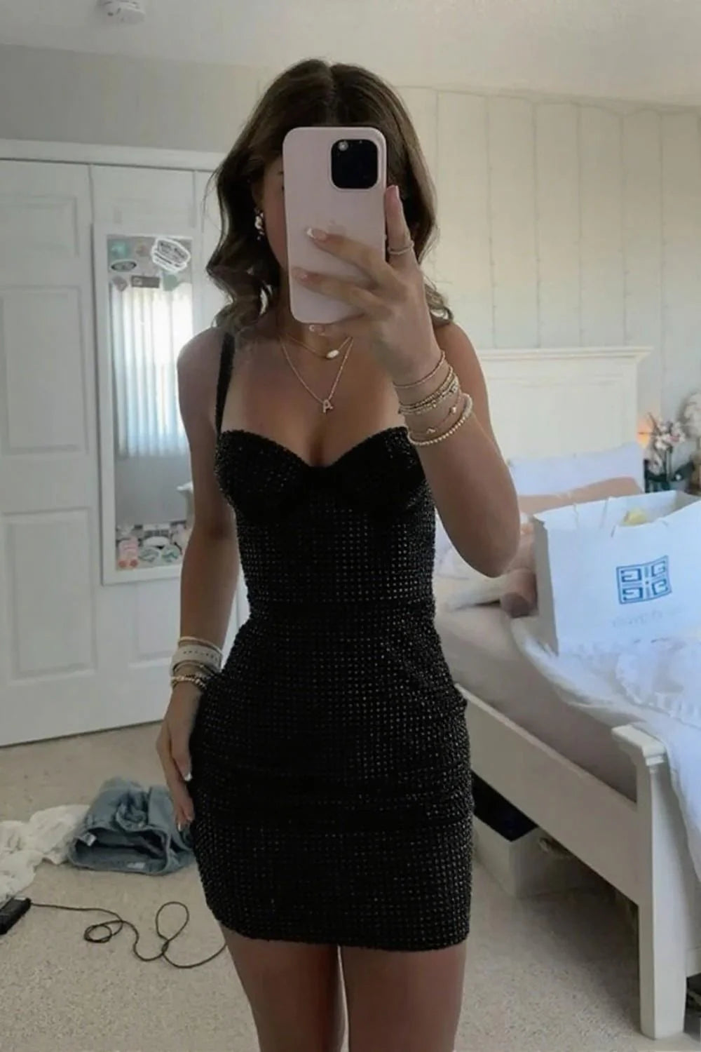 Sparkly Sweetheart Short Bodycon Homecoming Dress with Beading AS001