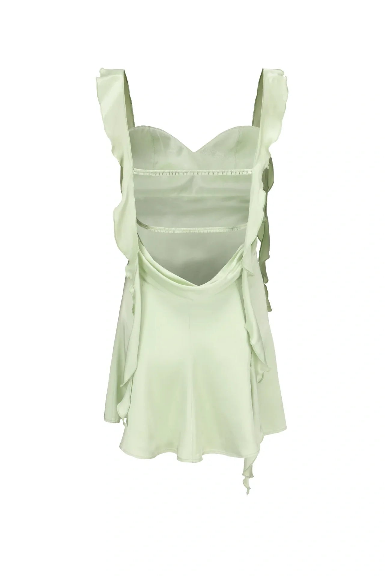 Blush Pink Ruffle Strap Mini Homecoming Dress with Side Cutouts AS003