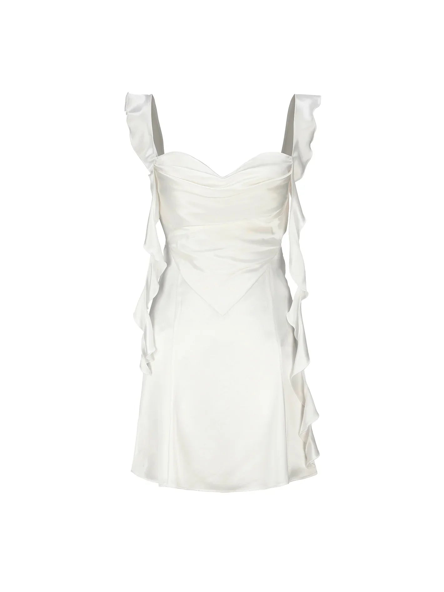 Blush Pink Ruffle Strap Mini Homecoming Dress with Side Cutouts AS003