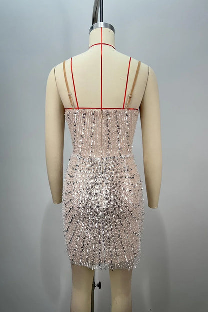 Glittering Butterfly Rhinestone Bodycon Homecoming Dress with Cutout Sides AS039