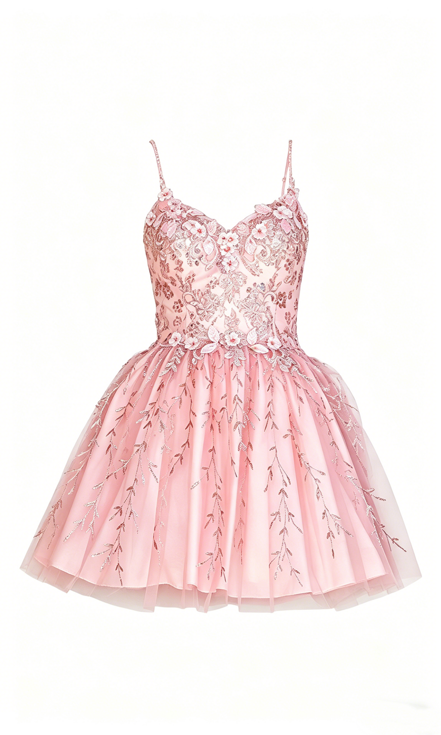 Cute Dusty Blue Lace Applique Spaghetti Straps Homecoming Dress A-Line Tulle Mini Gown AS056