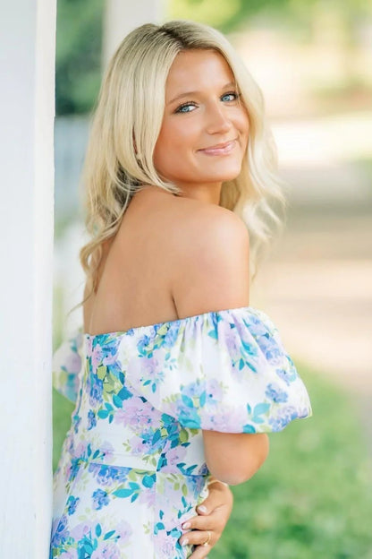 Trendy A Line Sweetheart Blue Printed Short Homecoming Dress with Bowknot AS061