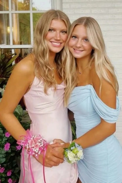 Stunning Off-the-Shoulder Ruched Bodycon Short Homecoming Dress AS063
