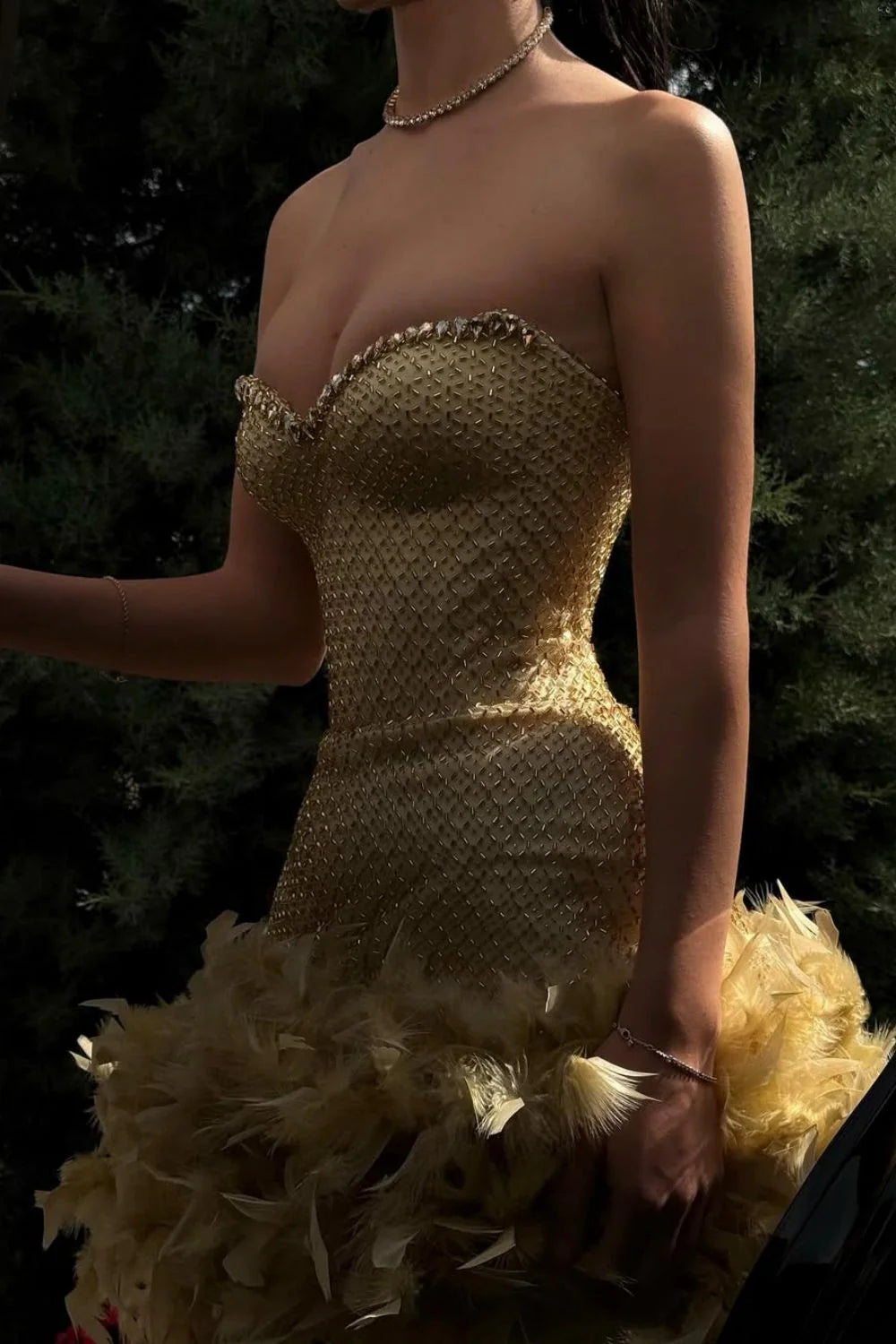 Luxurious Sparkly Beaded Top Short Tight Homecoming Dress with Feather AS078
