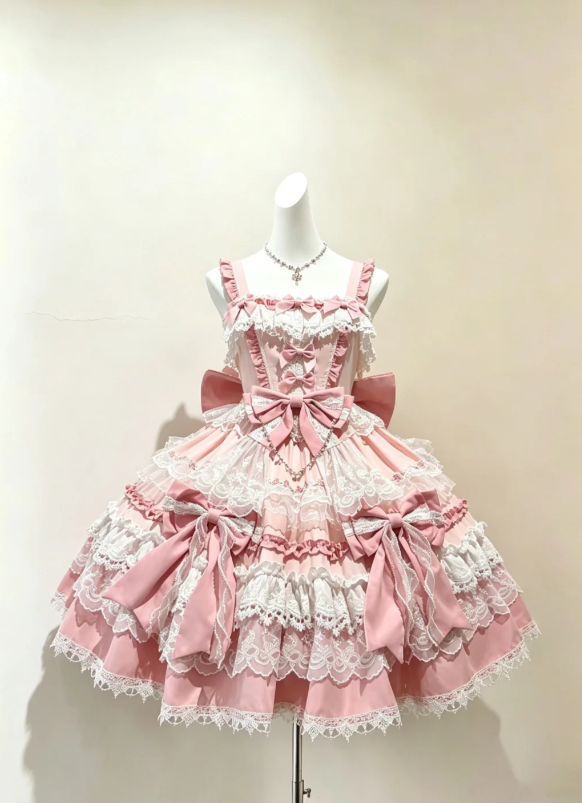Sleek Light Pink Straps Square Neck Bows Multi-Tier Lace Short A Line Homecoming Dress AS1039