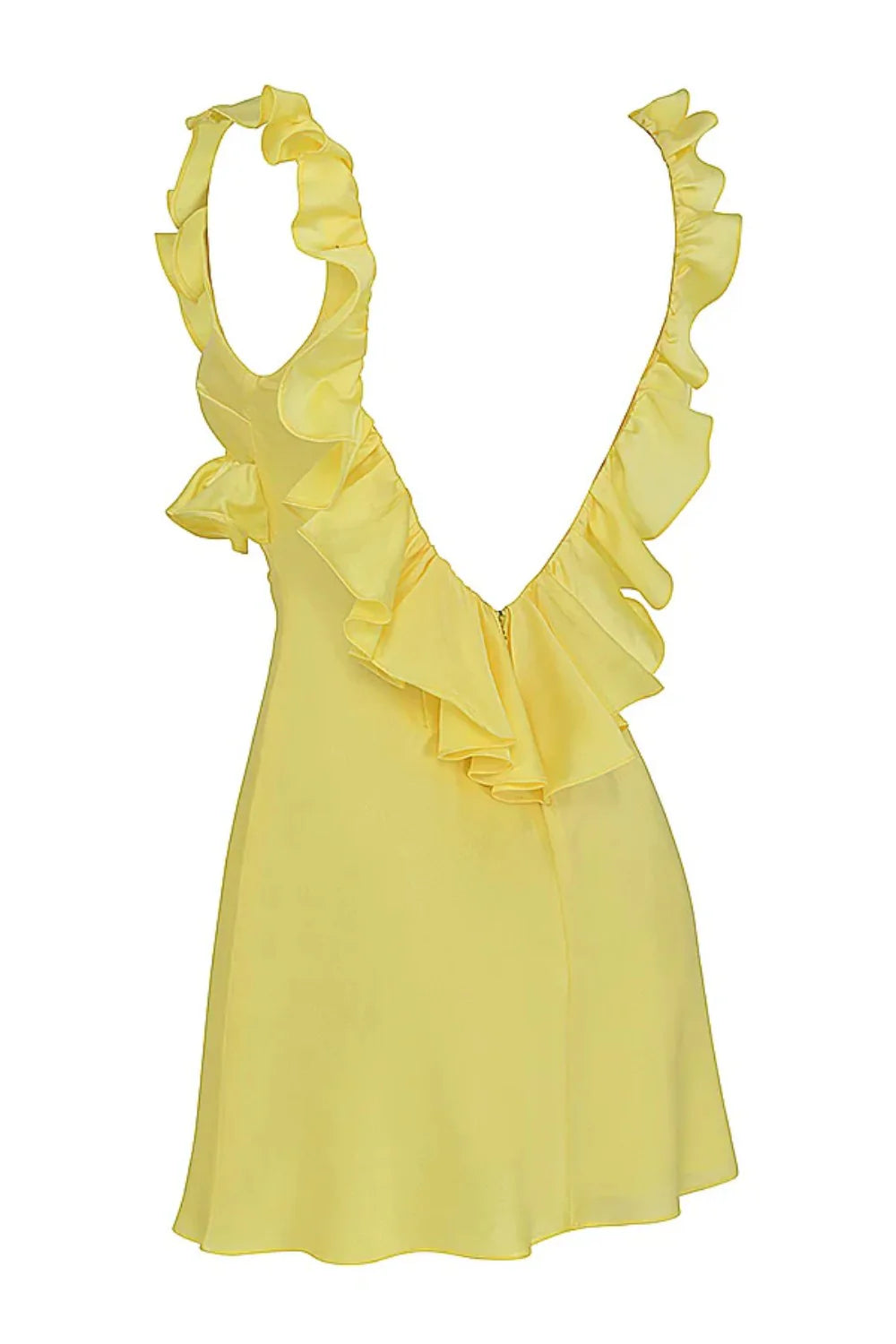 Chic Sheath V Neck Yellow Short Homecoming Dress With Ruffles AS105