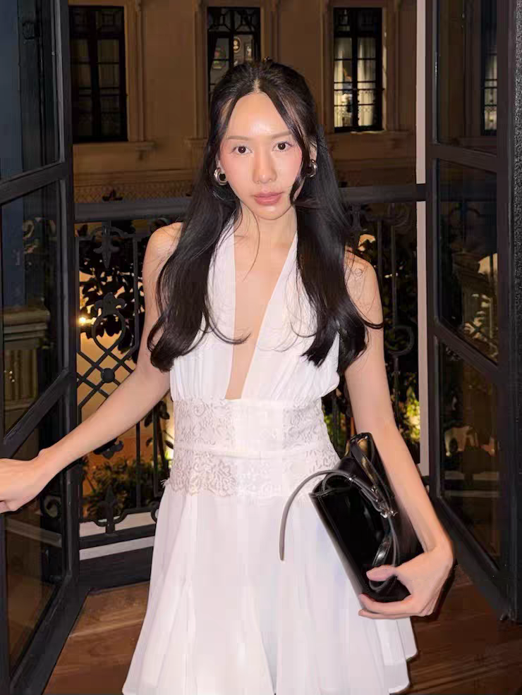 Vintage Black Halter Deep V Neck Lace Waistband A Line Chiffon Short Homecoming Dress AS1009