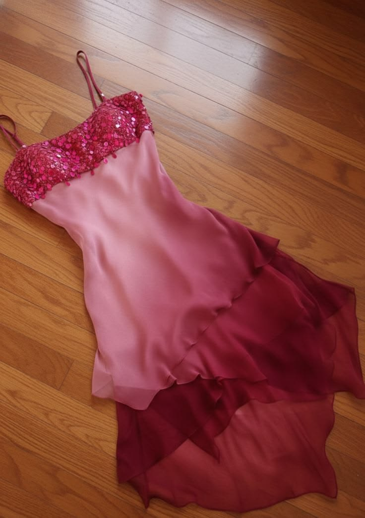 Chic Gradient Grey Spaghetti Straps Sequin Tube Chiffon A Line Irregular Ruffle Short Homecoming Dress AS1152