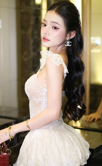Gorgeous White Ruffle Cap Spaghetti Straps Deep V Lace A Line Mini Homecoming Dress AS1159