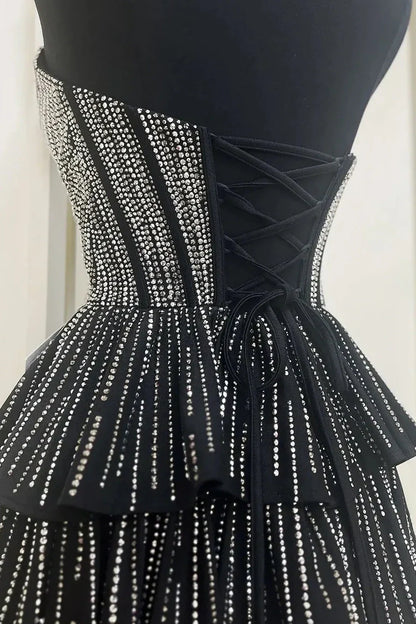 Sparkly Gorgeous Sweetheart A-Line Homecoming Dress With Short Tiered Beaded Skirt AS123