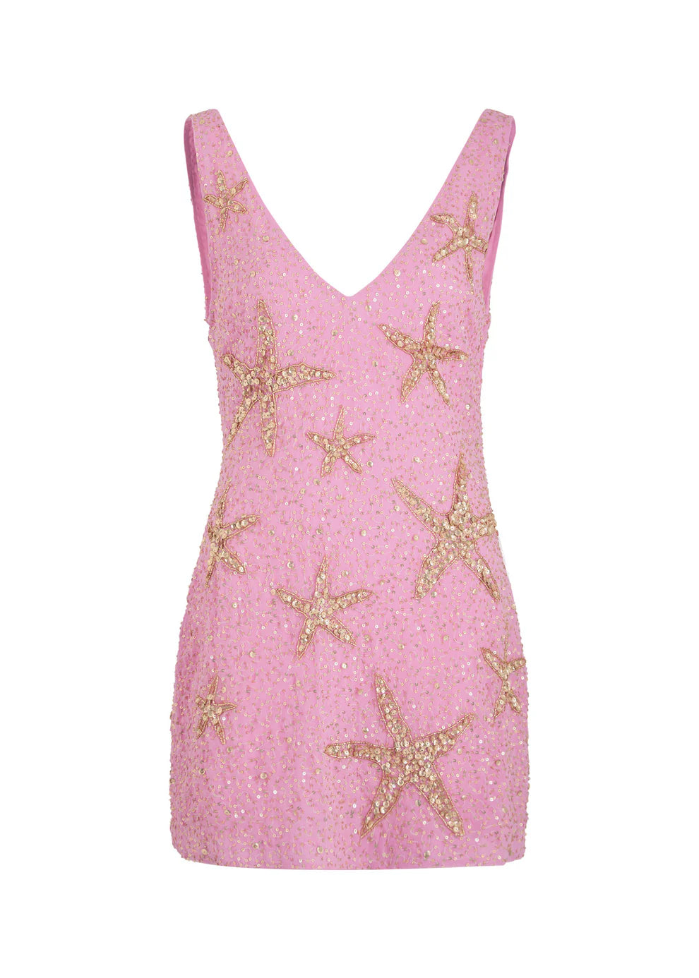 Chic Pink Sleeveless V Neck Sequin Beaded Bodycon Short Homecoming Dress AS1284