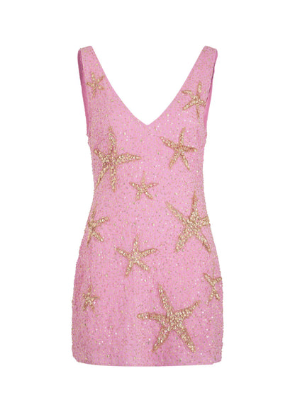 Chic Pink Sleeveless V Neck Sequin Beaded Bodycon Short Homecoming Dress AS1284