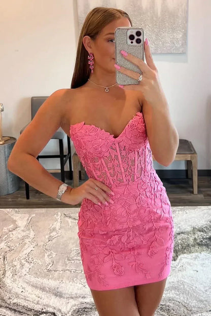 Adorable Sweetheart Lace-Up Homecoming Dress In Short Tight Fit AS132