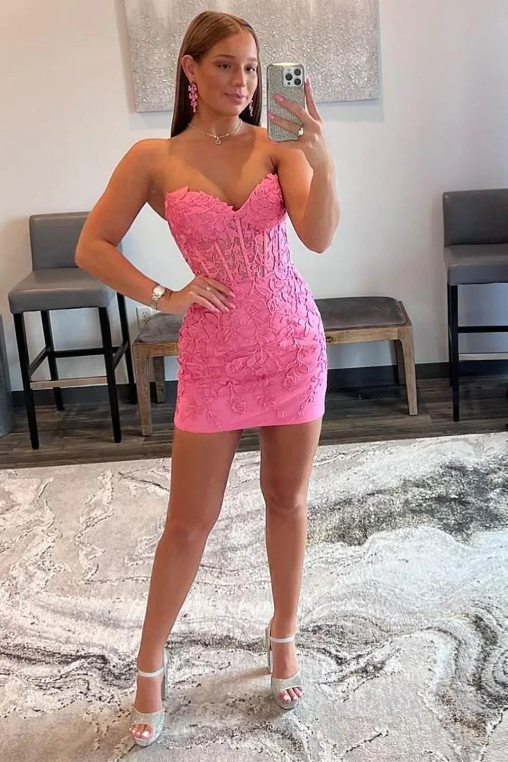 Adorable Sweetheart Lace-Up Homecoming Dress In Short Tight Fit AS132