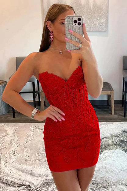 Adorable Sweetheart Lace-Up Homecoming Dress In Short Tight Fit AS132
