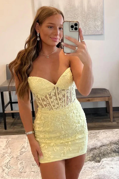 Adorable Sweetheart Lace-Up Homecoming Dress In Short Tight Fit AS132