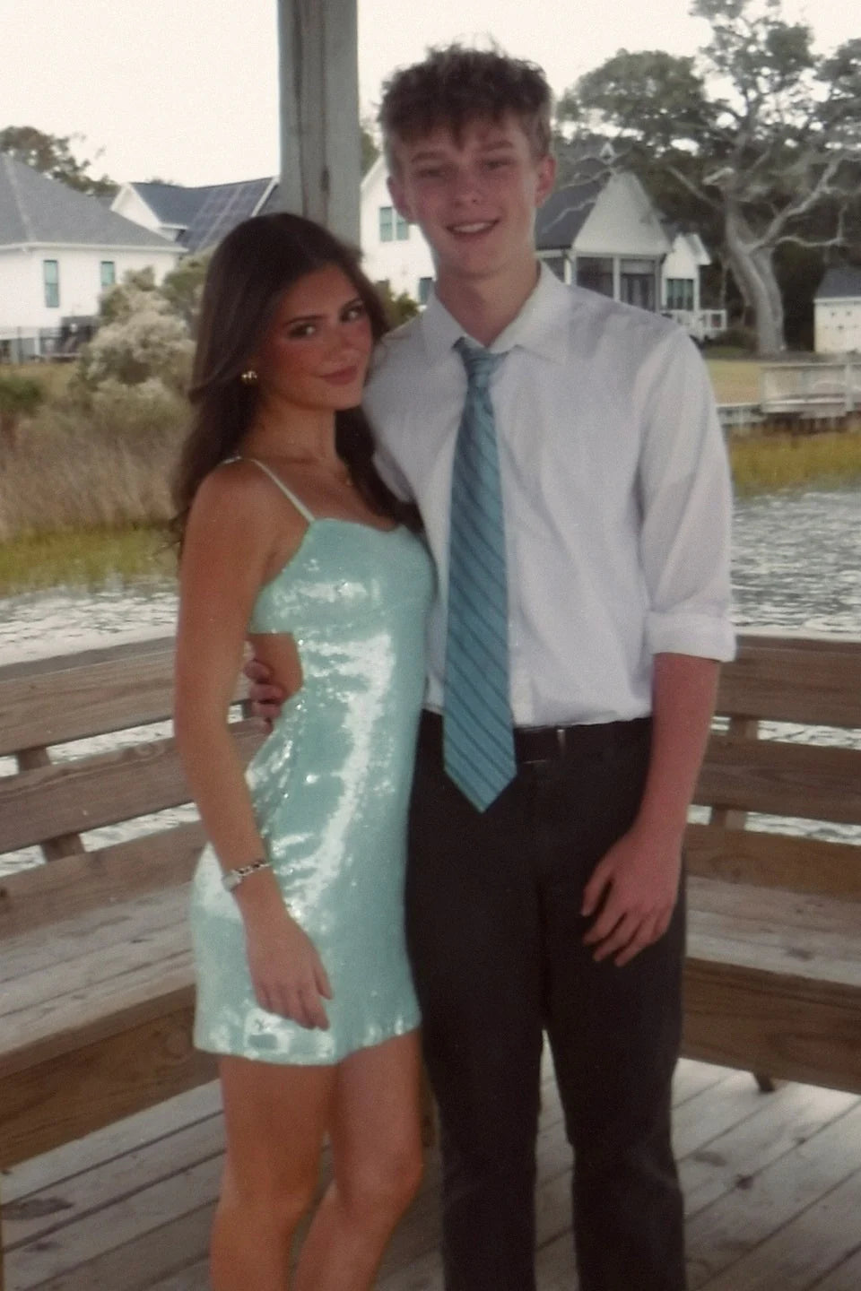 Bling Mint Green Spaghetti Straps A Line Sequins Short Homecoming Dress AS1345