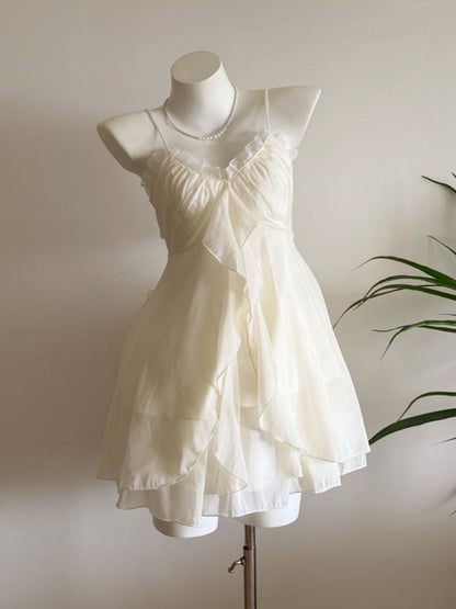 Chic Mint Gradient Spaghetti Straps Runched Multi-Layer Chiffon A Line Short Homecoming Dress AS1372