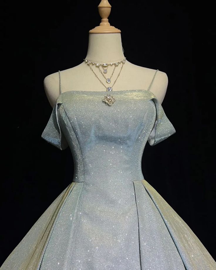 Stunning Light Blue Spaghetti Strap Off Shoulder Glitter A-Line Short Homecoming Dress AS1535