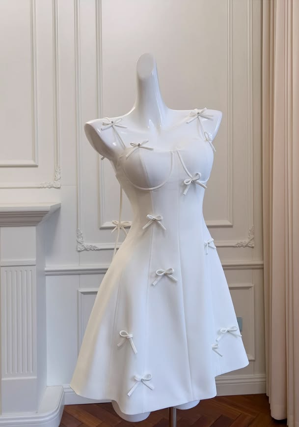 Refreshing Mint Green Sweetheart Neck Spaghetti Strap 3D Bow A Line Short Homecoming Dress AS1585