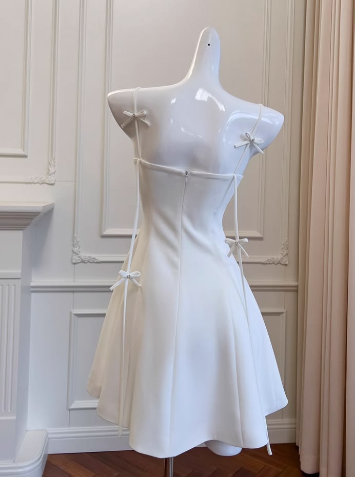 Refreshing Mint Green Sweetheart Neck Spaghetti Strap 3D Bow A Line Short Homecoming Dress AS1585