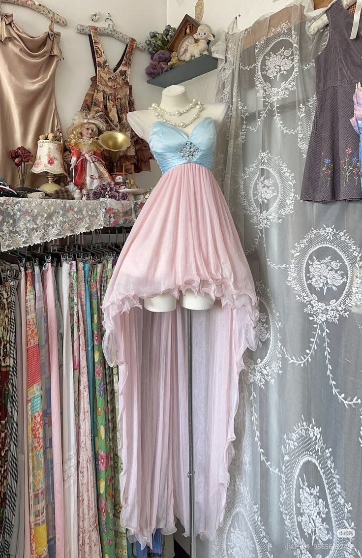 Dreamy Blue Pink Contrast Strapless V-Neck Rhinestone Bust Embellished Chiffon High Low A Line Short Homecoming Dress AS1619